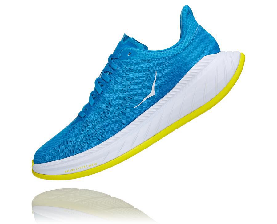 Hoka One One Tenisky Panske Modre/Biele - Carbon X 2 - 08396-XUDN